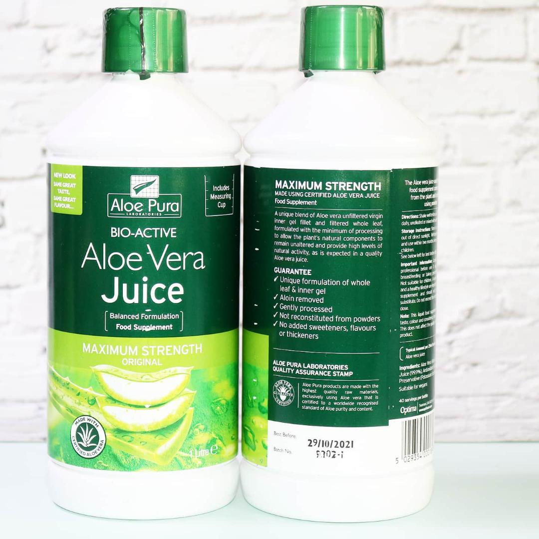 Aloe Pura Bio-active aloe vera juice MAXIMUM STRENGTH BALANCED FORMULATION  500ML Food Supplement
