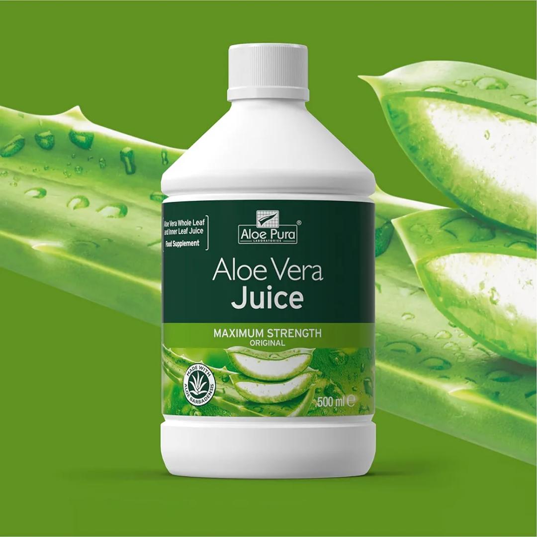 Aloe Pura Bio-active aloe vera juice MAXIMUM STRENGTH BALANCED FORMULATION  500ML Food Supplement