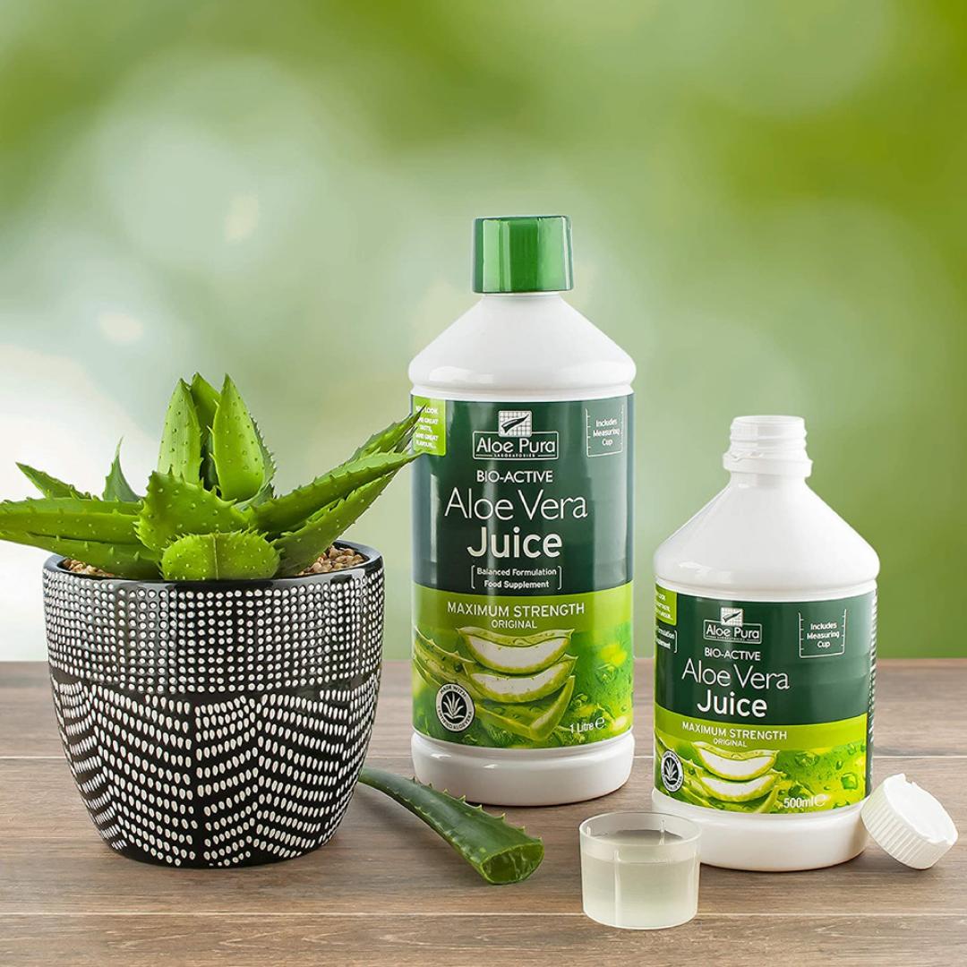 Aloe Pura Bio-active aloe vera juice MAXIMUM STRENGTH BALANCED FORMULATION  500ML Food Supplement
