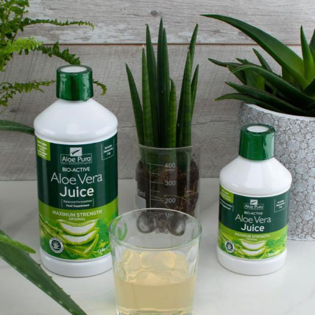 Aloe Pura Bio-active aloe vera juice MAXIMUM STRENGTH BALANCED FORMULATION  500ML Food Supplement