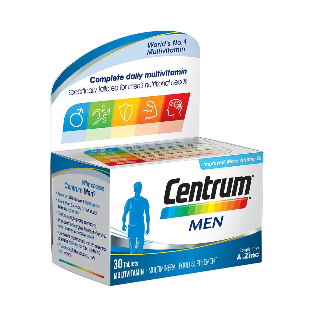 Centrum MEN Complete daily multivitamin specifically tailored for men's natural needs World's No.1 Multivitamin  30 Tablets MULTIMINERAL FOOD SUPPLEMENT