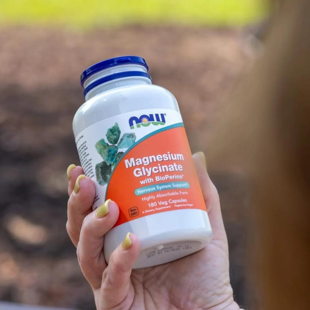 now Magnesium Glycinate Nervous System Support Highly absorbable form,Supports Healthy Muscles,Nerve and Heart Functions Non-GMO 180 Tablets A Dietary Supplement Vegetarian/Vegan