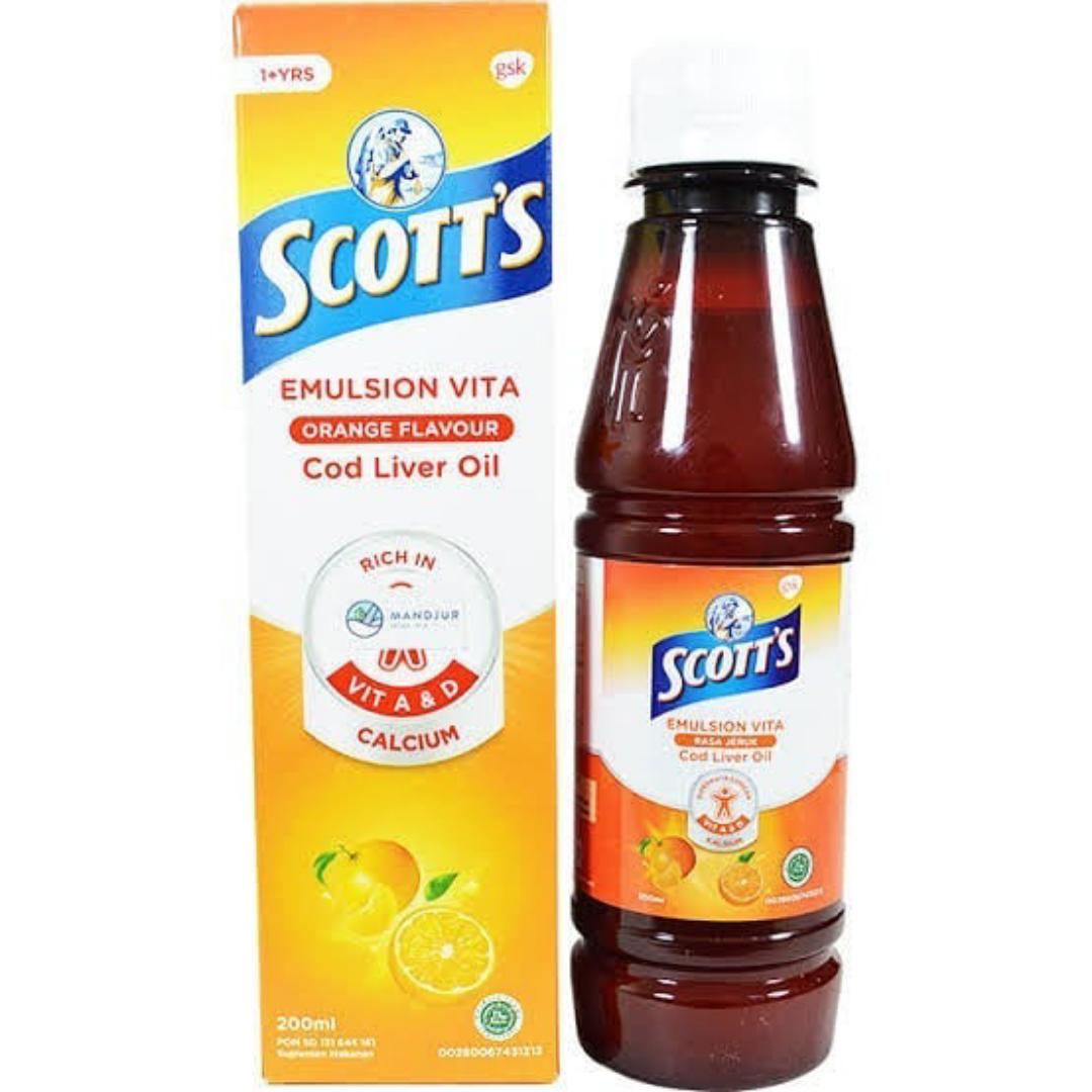 SCOTT'S EMULSION VITA ORANGE FOOD SUPPLEMENT COD LIVER OIL 200ML