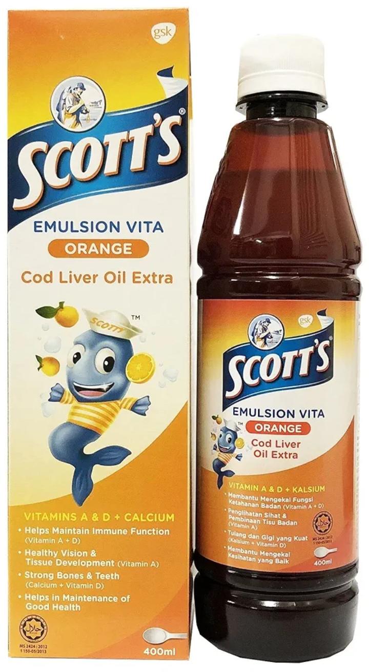 SCOTT'S EMULSION VITA ORANGE FOOD SUPPLEMENT COD LIVER OIL 200ML