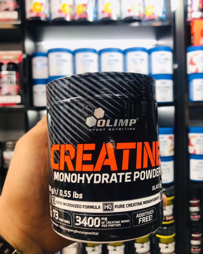 OLIMP NUTRITION CREATINE MONOHYDRATE POWDER BLACK SERIES SUPER MICRONIZED FORMULA PURE PHARM GRADE 200 MESH 250 GRAMS