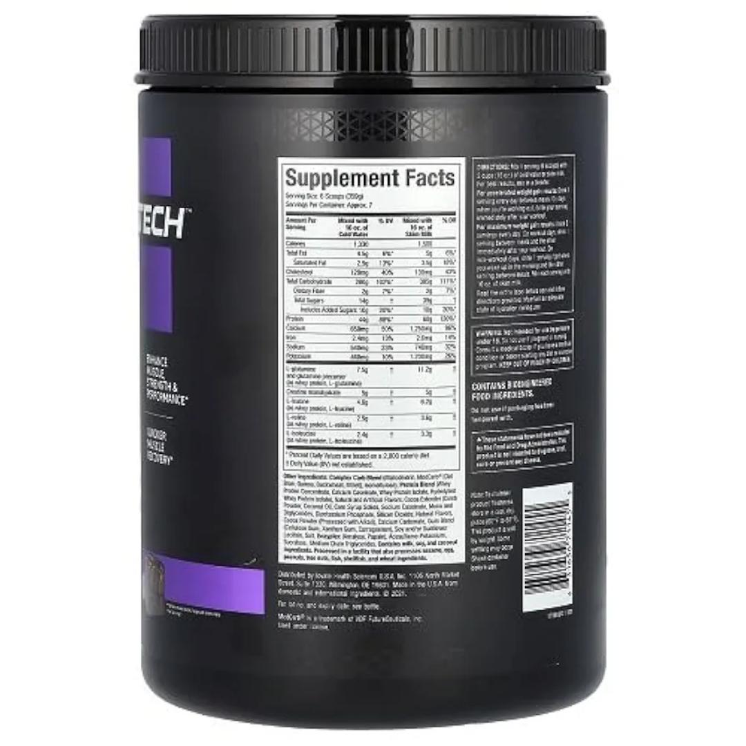 MUSCLETECH 100% MASS GAINER HIGH-PROTEIN MASS GAINER ENHANCE MUSCLE,STRENGTH & PERFORMANCE QUICKER MUSCLE RECOVERY DIETARY SUPPLEMENT NET.WEIGHT.5.15LBS(2.33KG)