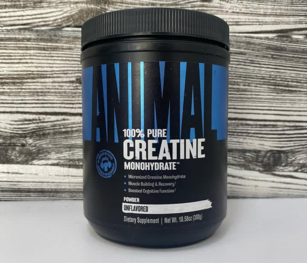 UN ANIMAL 100% PURE CREATINE MONOHYDRATE POWDER UNFLAVOURED DIETARY SUPPLEMENT NET.WEIGHT.10.58Oz(300GRAMS)