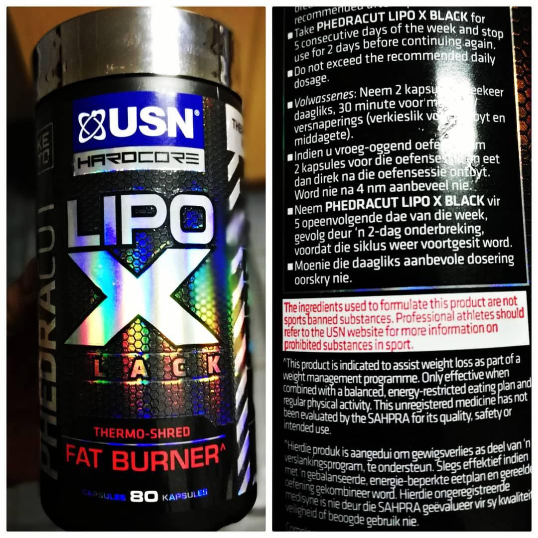 USN PHEDRACUT CUT LIPO X BLACK THERMO-SHRED FAT BURNER 80 CAPSULES 1 MONTH SUPPY