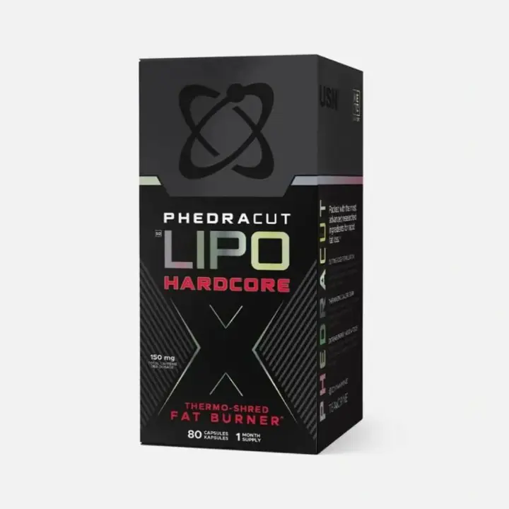 USN PHEDRACUT CUT LIPO X BLACK THERMO-SHRED FAT BURNER 80 CAPSULES 1 MONTH SUPPY