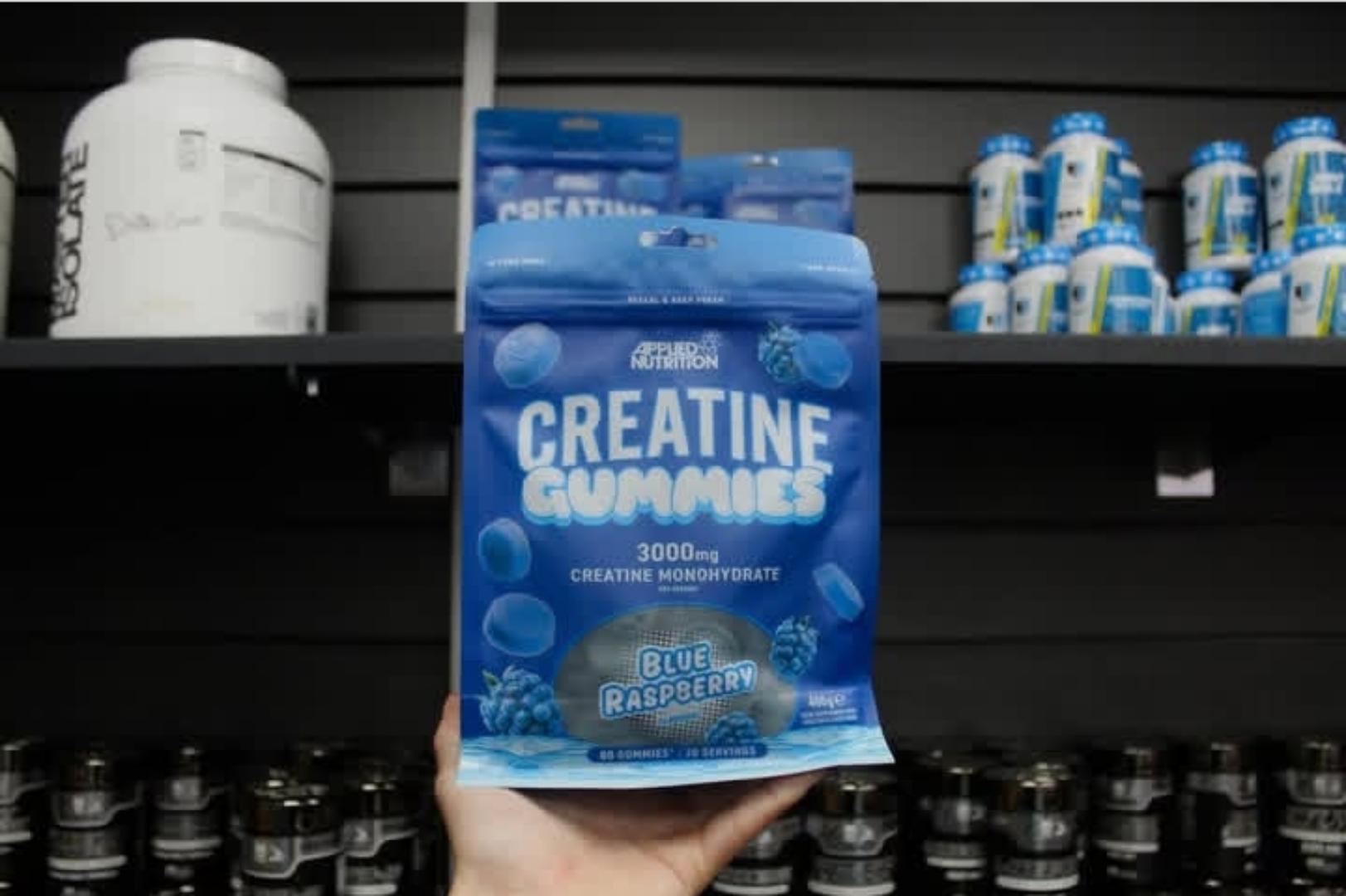 APPLIED NUTRITION CREATINE GUMMIES 3000MG CREATINE MONOHYDRATE PER SERVING 80 GUMMIES 20 SERVINGS FOOD SUPPLEMENT WITH CREATINE & SWEETENER NET.WEIGHT.400GRAMS