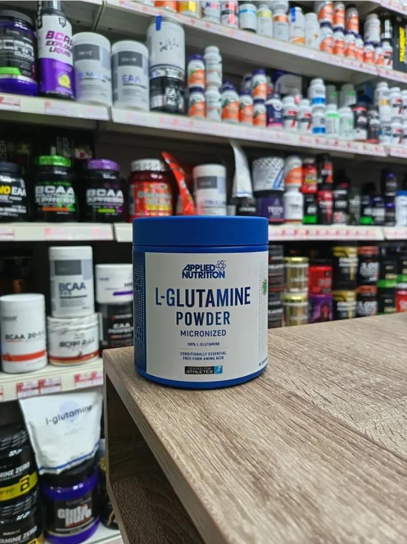 APPLIED NUTRITION L-GLUTAMINE POWDER MICRONIZED NEXT GENERATION TESTED FOR ATHELETES 50 SERVINGS NET.WEIGHT 250 GRAMS