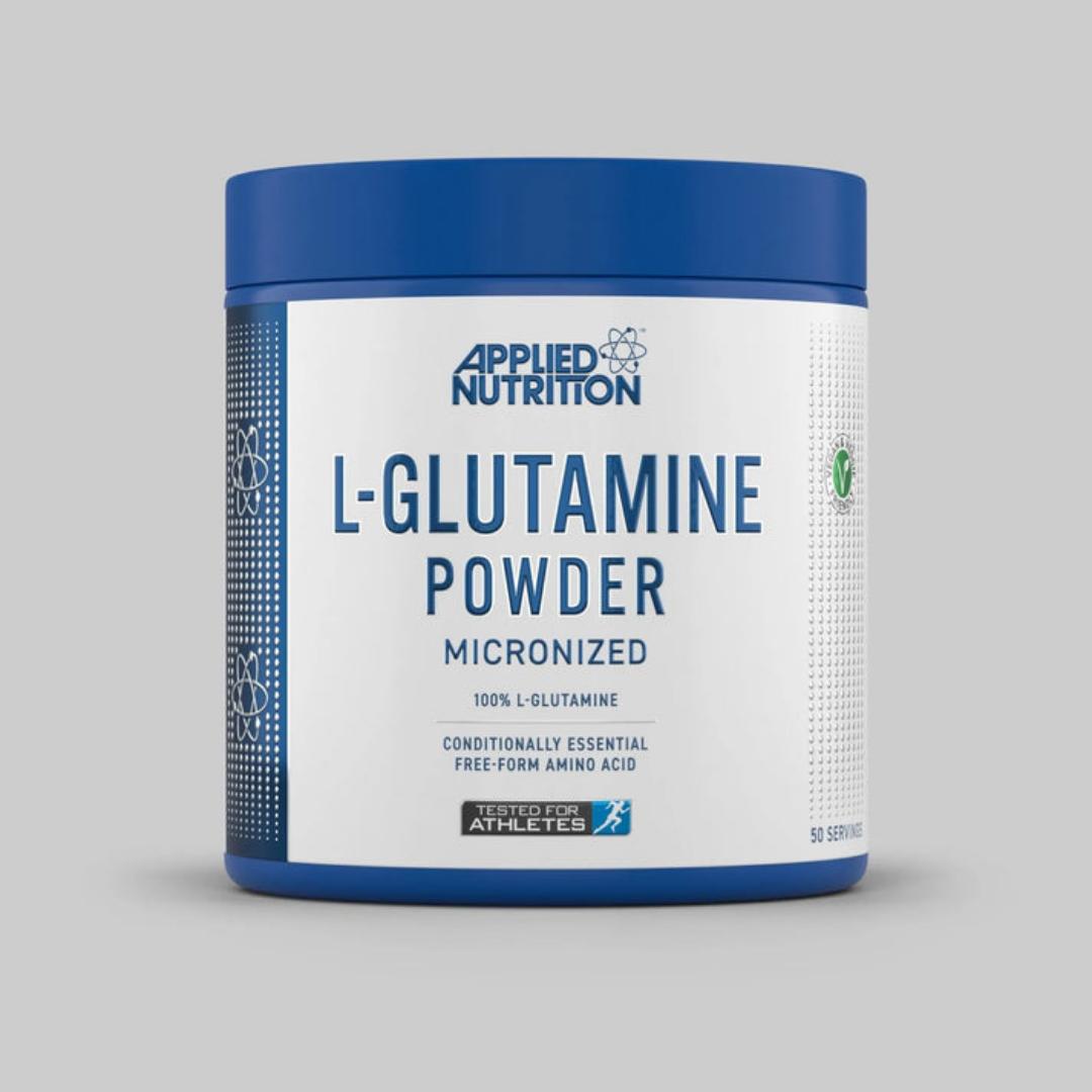APPLIED NUTRITION L-GLUTAMINE POWDER MICRONIZED NEXT GENERATION TESTED FOR ATHELETES 50 SERVINGS NET.WEIGHT 250 GRAMS