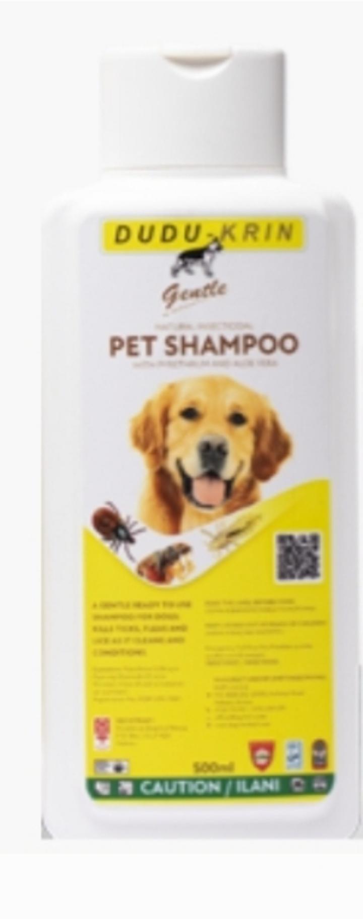 KAPI LIMITED FLOWER DUDU-KRIN GENTLE NATURAL INSECTICIDAL PET SHAMPOO WITH PYRETHRUM AND ALOE VERA GENTLE SHAMPOO FOR CATS & DOGS.KILLS TICKS,FLEAS AND LICE AS IT CLEANS AND CONDITIONS MADE IN KENYA