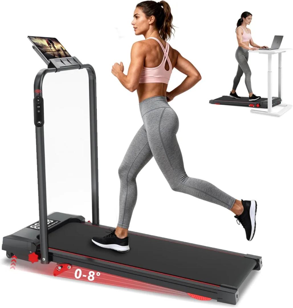 RUNNING/WALKING FOLDABLE WIRELESS REMOTE CONTOLLED SLIM PAD TREADMILL WITH INCLINE AND HANDLE BAR LED DISPLAY SPEED RANGE 0.8-6KM/H CAPACITY(160 KG)