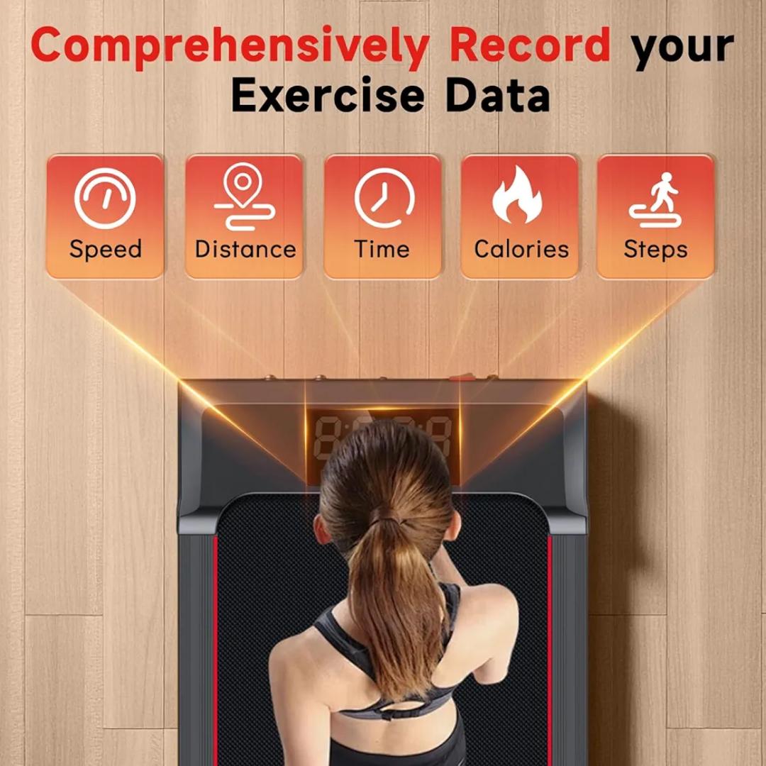 RUNNING/WALKING FOLDABLE WIRELESS REMOTE CONTOLLED SLIM PAD TREADMILL WITH INCLINE AND HANDLE BAR LED DISPLAY SPEED RANGE 0.8-6KM/H CAPACITY(160 KG)
