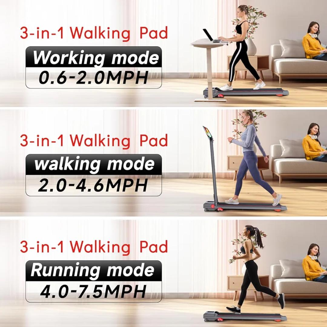 RUNNING/WALKING FOLDABLE WIRELESS REMOTE CONTOLLED SLIM PAD TREADMILL WITH INCLINE AND HANDLE BAR LED DISPLAY SPEED RANGE 0.8-6KM/H CAPACITY(160 KG)