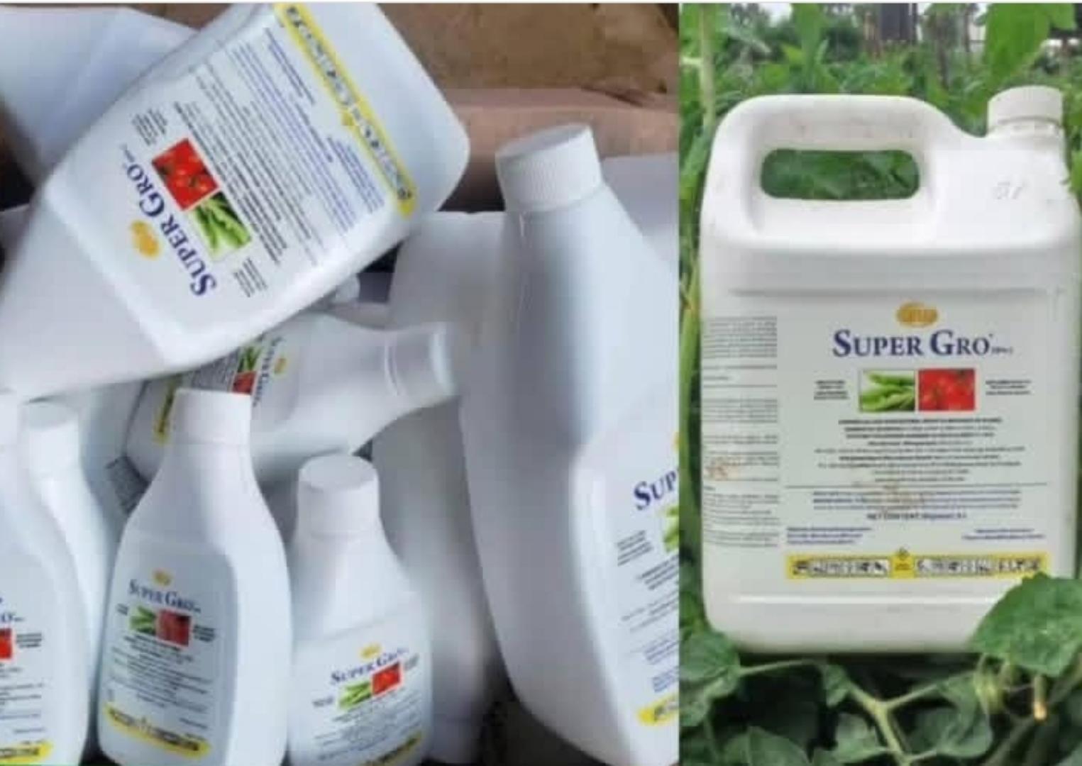 NEOLIFE GNLD SUPERGRO ADJUVANT/SURFACTANT COMMERCIAL AND AGRICULTURAL NONYL PHENOL ETHOXYLATE 20% WATER FERTILIZER MAXIMUM FARM YIELD ENHANCER CROPS & FISH CROPS BOOSTER NET CONTENT:5L/1L