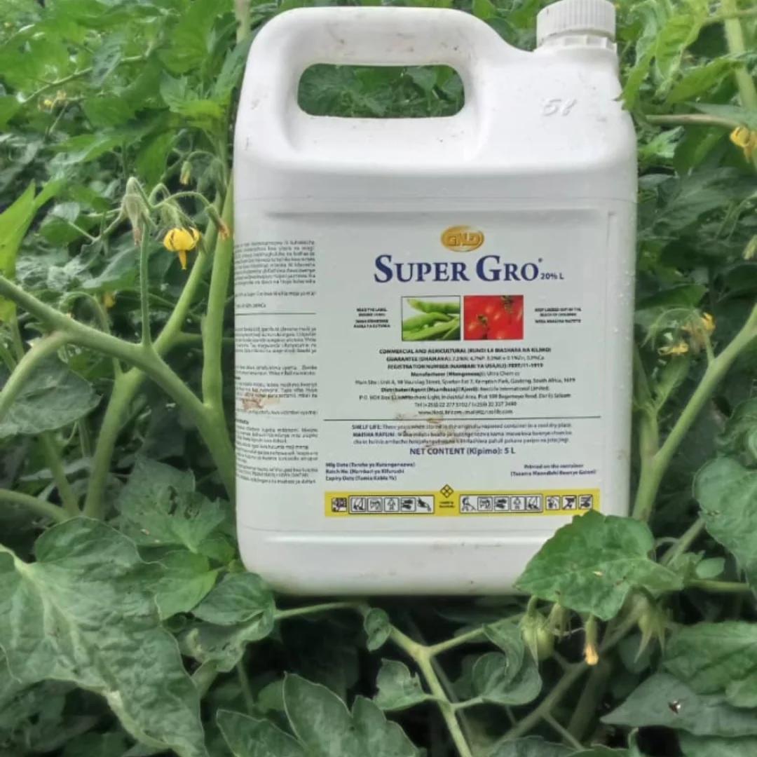 NEOLIFE GNLD SUPERGRO ADJUVANT/SURFACTANT COMMERCIAL AND AGRICULTURAL NONYL PHENOL ETHOXYLATE 20% WATER FERTILIZER MAXIMUM FARM YIELD ENHANCER CROPS & FISH CROPS BOOSTER NET CONTENT:5L/1L