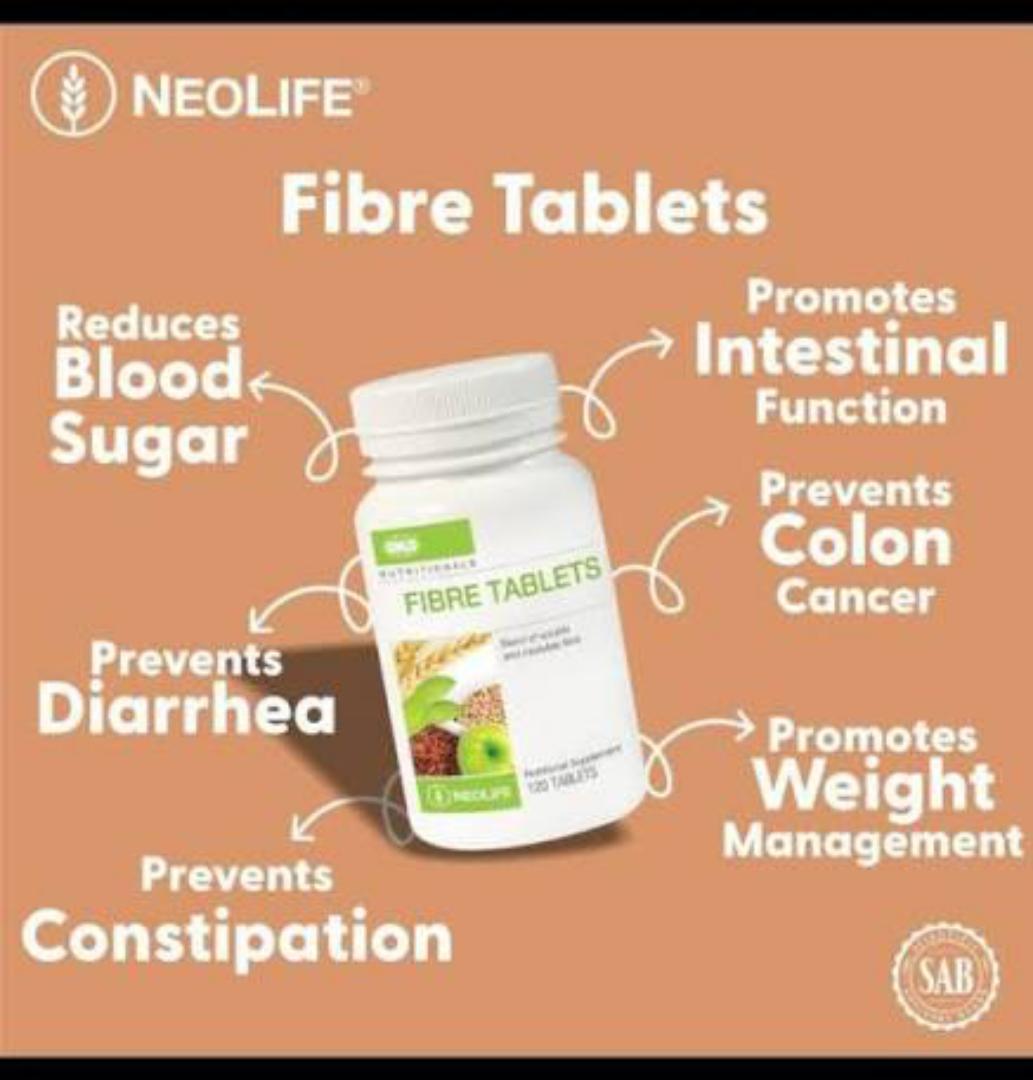 NEOLIFE GNLD NUTRITIONALS FIBRE TABLETS BLEND OF SOLUBLE AND INSOLUBLE FIBRE DEGESTIVE SYSTEM SUPPORT AND BOWEL MOVEMENT NUTRITIONAL SUPPLEMENT