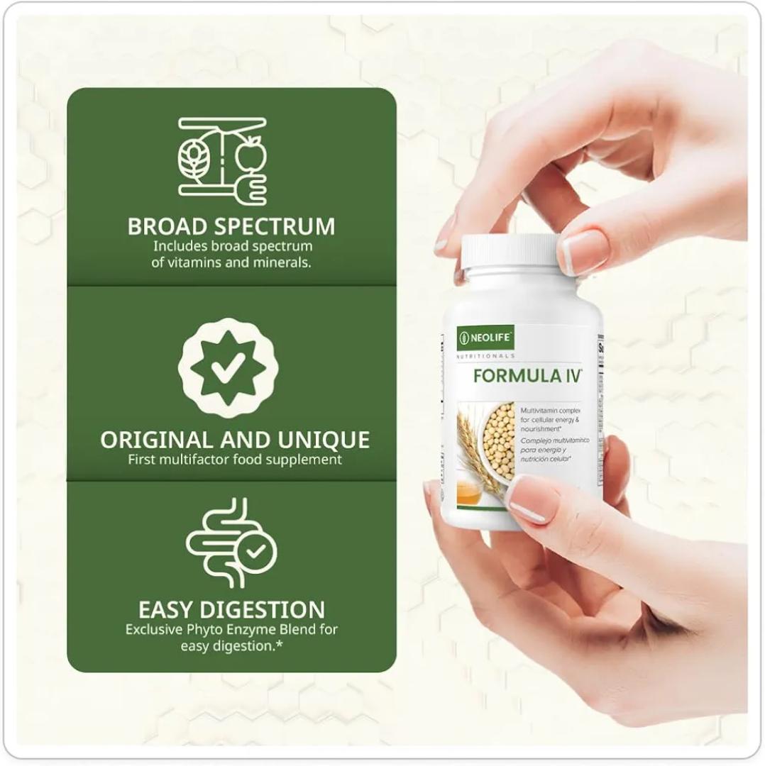 NEOLIFE GNLD NUTRITIONALS FORMULA IV MULTI-VITAMIN AND MINERAL SUPPLEMENT WITH TRE-EN-EN GRAIN CONCENTRATES NUTRITIONAL SUPPLEMENT 60/120 CAPSULES