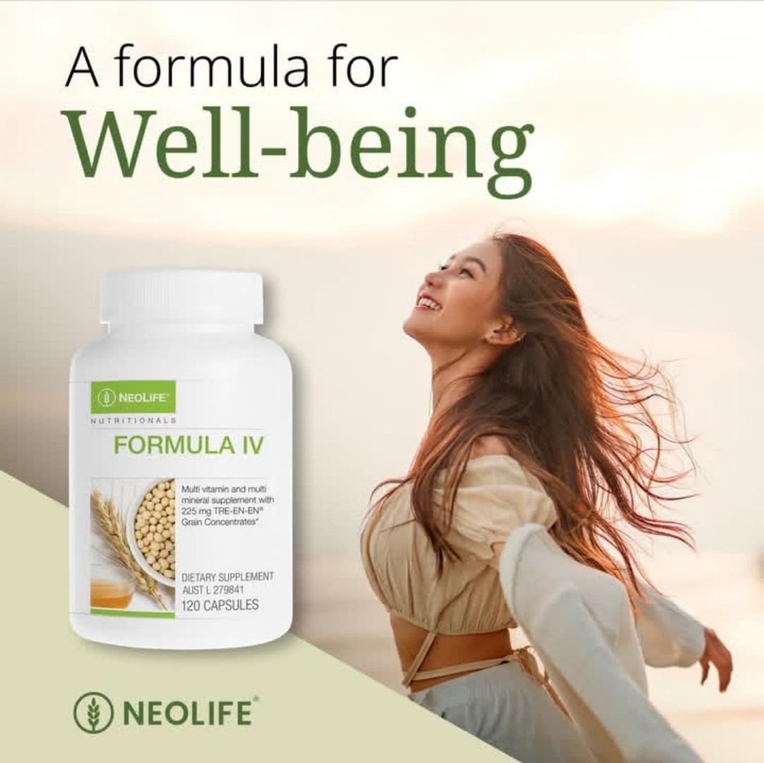 NEOLIFE GNLD NUTRITIONALS FORMULA IV MULTI-VITAMIN AND MINERAL SUPPLEMENT WITH TRE-EN-EN GRAIN CONCENTRATES NUTRITIONAL SUPPLEMENT 60/120 CAPSULES