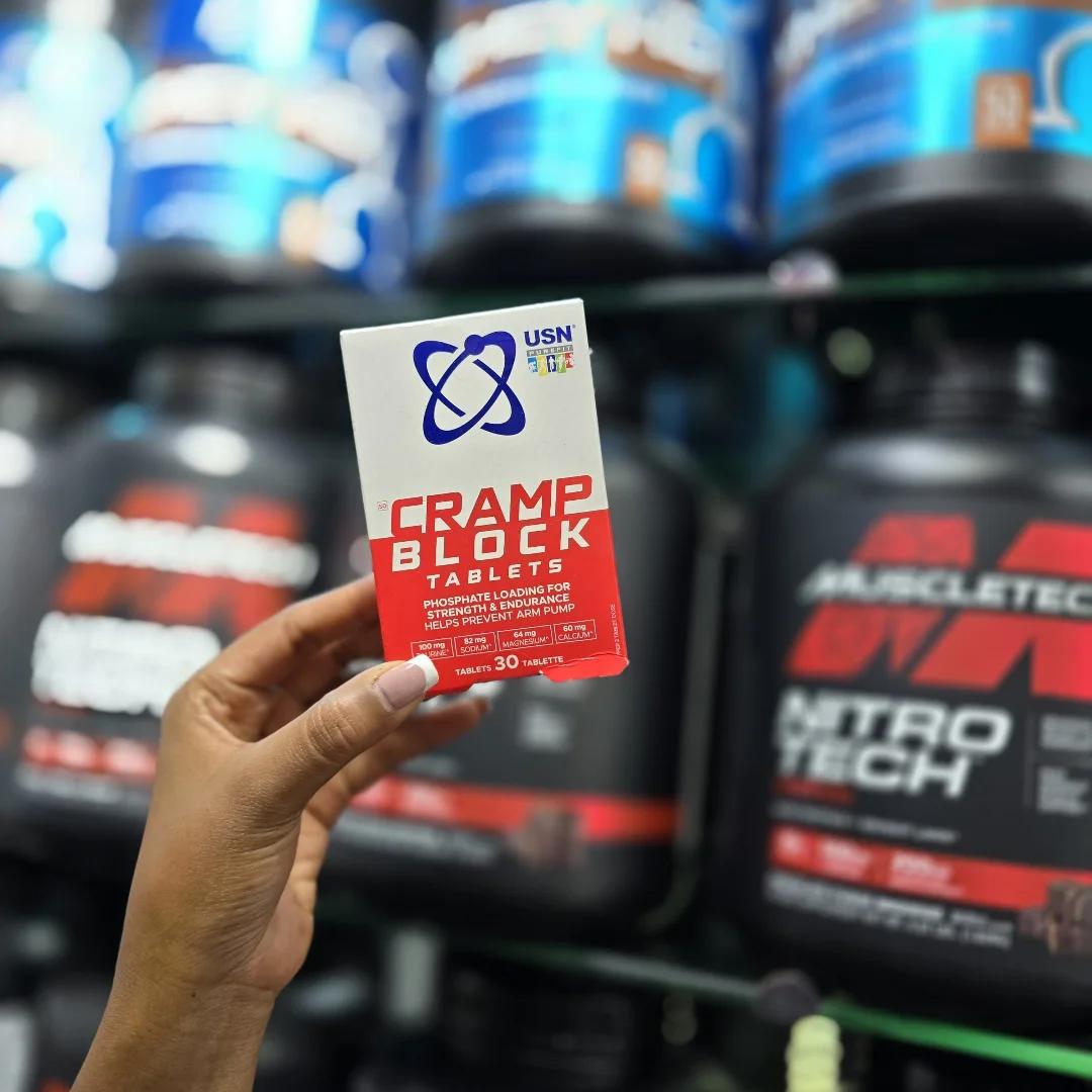 USN SPORT PUREFIT CRAMP BLOCK TABLETS PHOSPHATE LOADING FOR STRENGTH AND ENDURANCE HELPS PREVENT ARM PUMP INTENSE PHYSICAL ACTIVITY STAMINA + REPLENISH + RECOVER 30 TABLETS