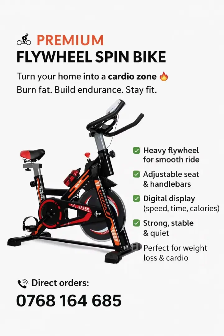 SC850851 AEROBICS & CARDIO EXERCISE HIGH PERFORMANCE,HEAVY-DUTY & DURABLE SPIN/FLYWHEEL BIKE INDOOR CYCLING STATIONARY 35KG FLYWHEEL BIKE HOME & GYM EQUIPMENT