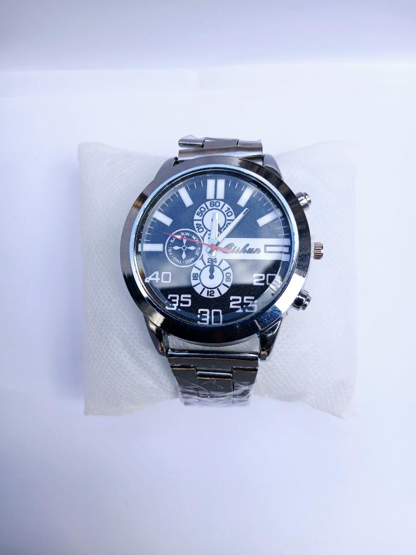 Stylish Men’s Analog Chronograph Watch +free gift box– Silver Stainless Steel+free gift box