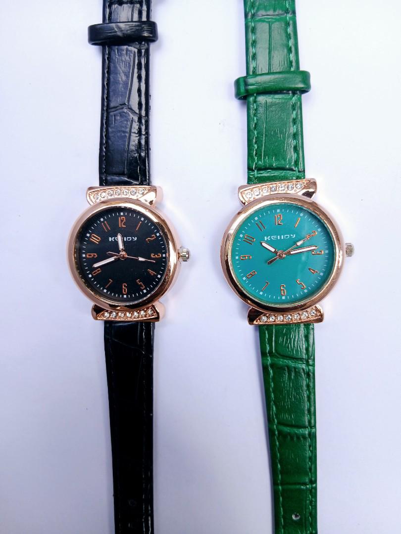 Elegant Keidy Ladies' Green Watch – Crystal Accent