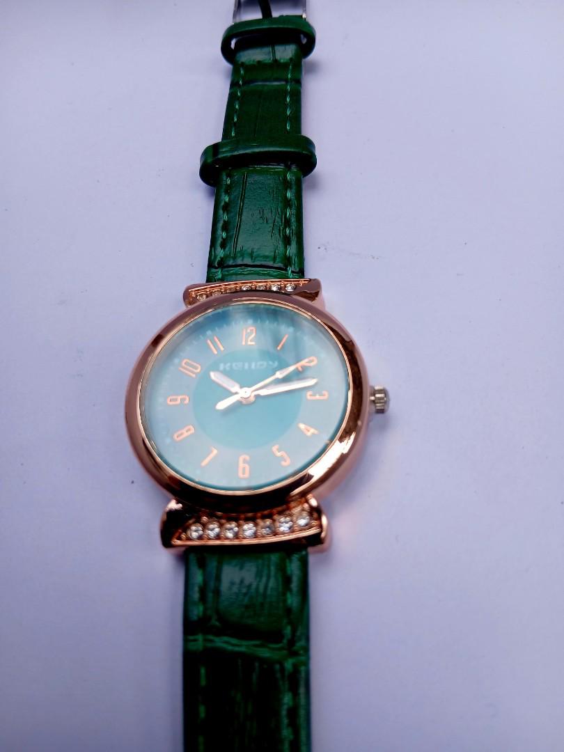 Elegant Keidy Ladies' Green Watch – Crystal Accent