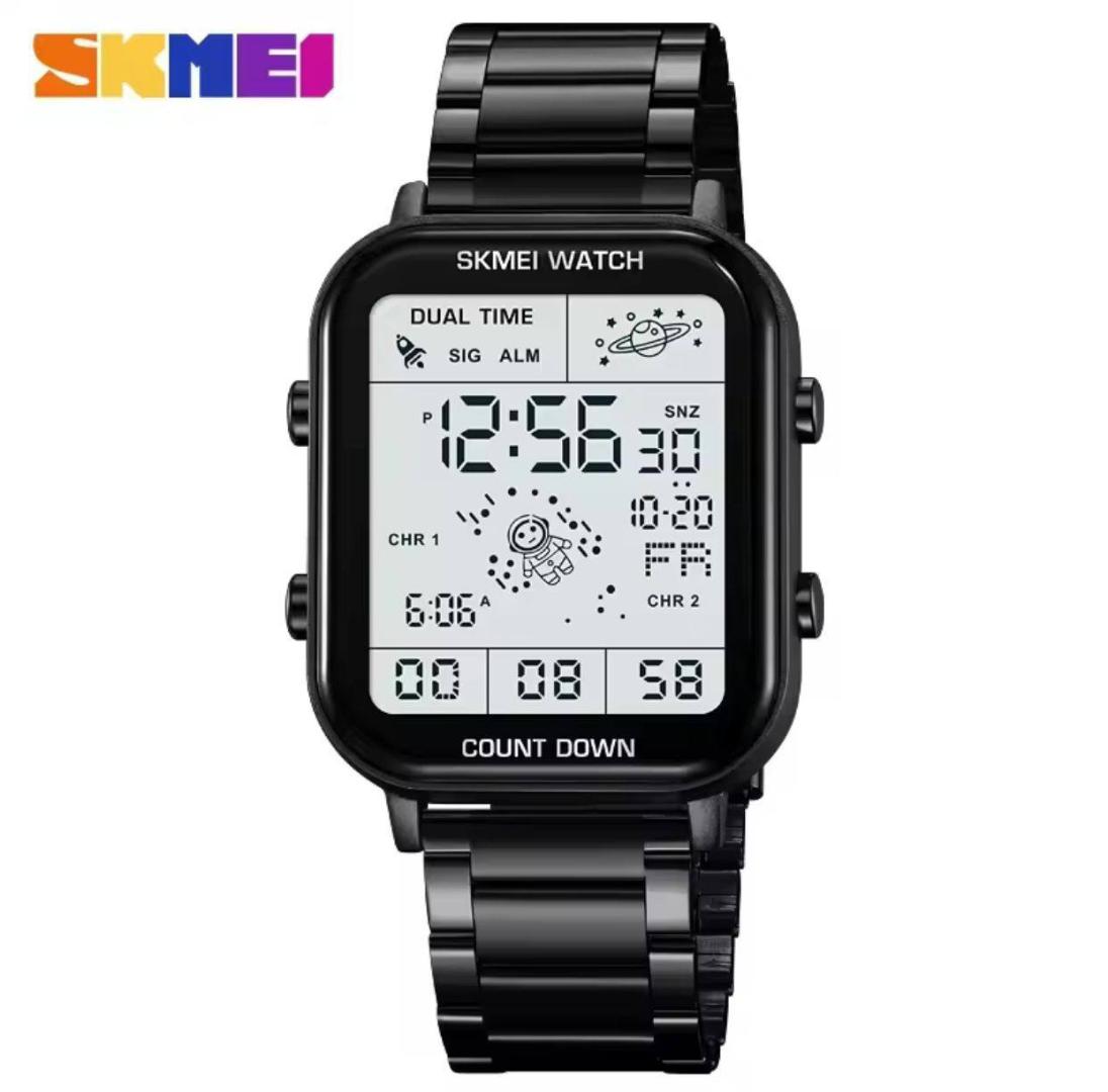 SKMEI 1888 Digital Sport Watch – Stainless Steel, Dual Time, Pedometer & Fitness Tracker