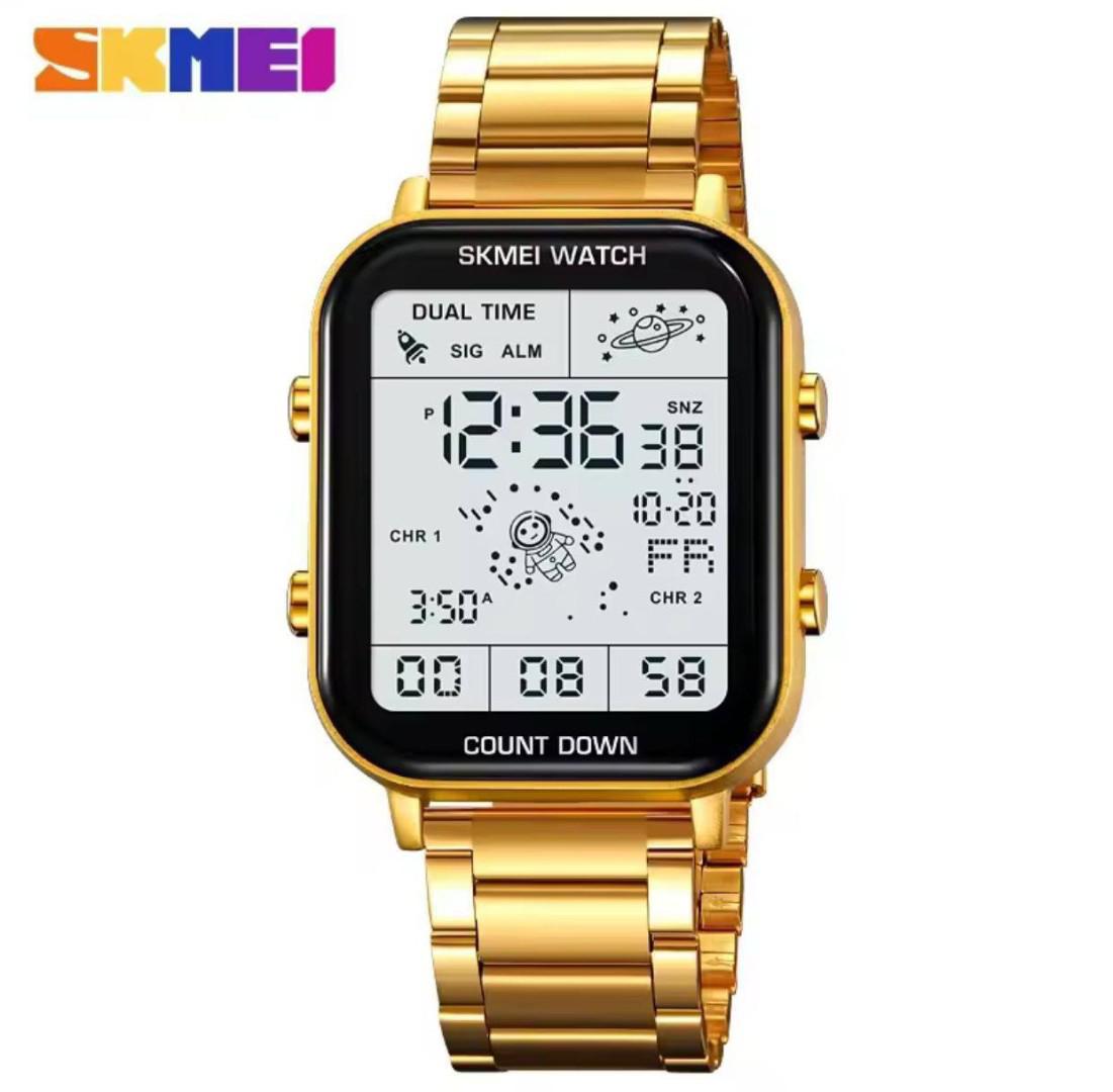 SKMEI 1888 Digital Sport Watch – Stainless Steel, Dual Time, Pedometer & Fitness Tracker
