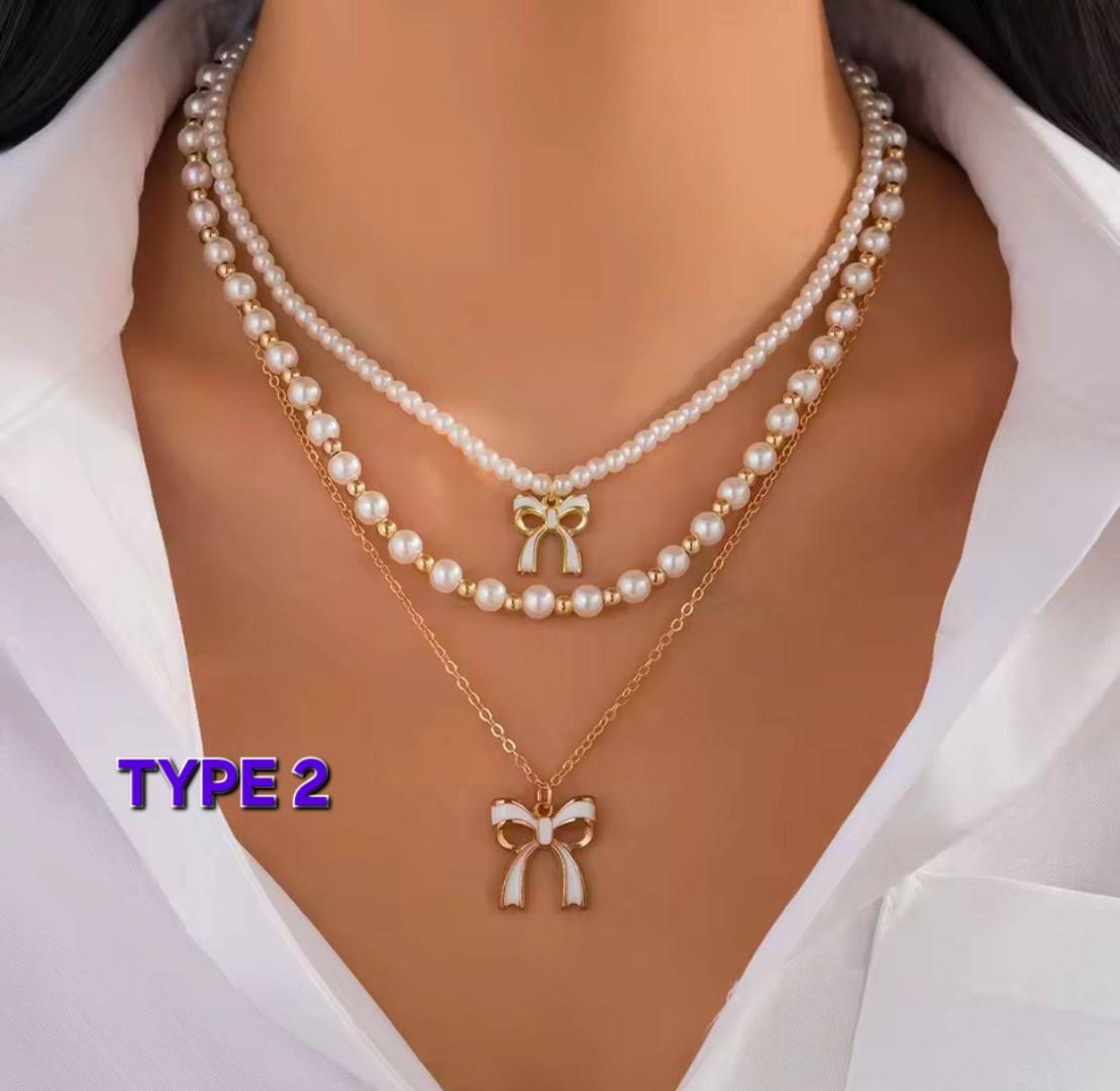 Elegant Multilayered Pearl Necklace for Women – Layered Gold Chain & Pearl Choker Jewelry for Party, Wedding & Daily Fashion