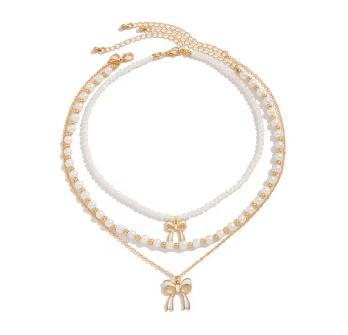 Elegant Multilayered Pearl Necklace for Women – Layered Gold Chain & Pearl Choker Jewelry for Party, Wedding & Daily Fashion