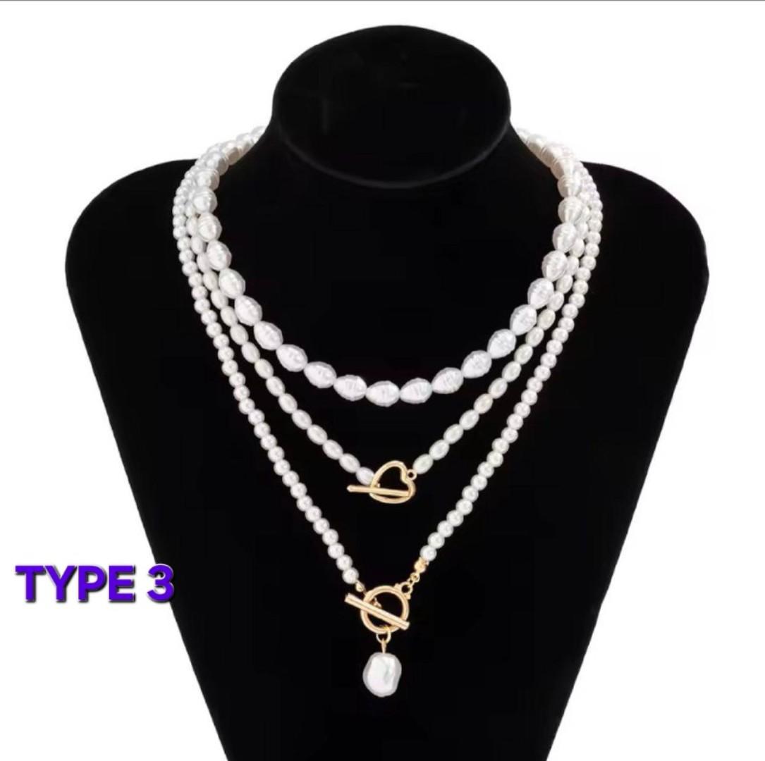 Elegant Multilayered Pearl Necklace for Women – Layered Gold Chain & Pearl Choker Jewelry for Party, Wedding & Daily Fashion
