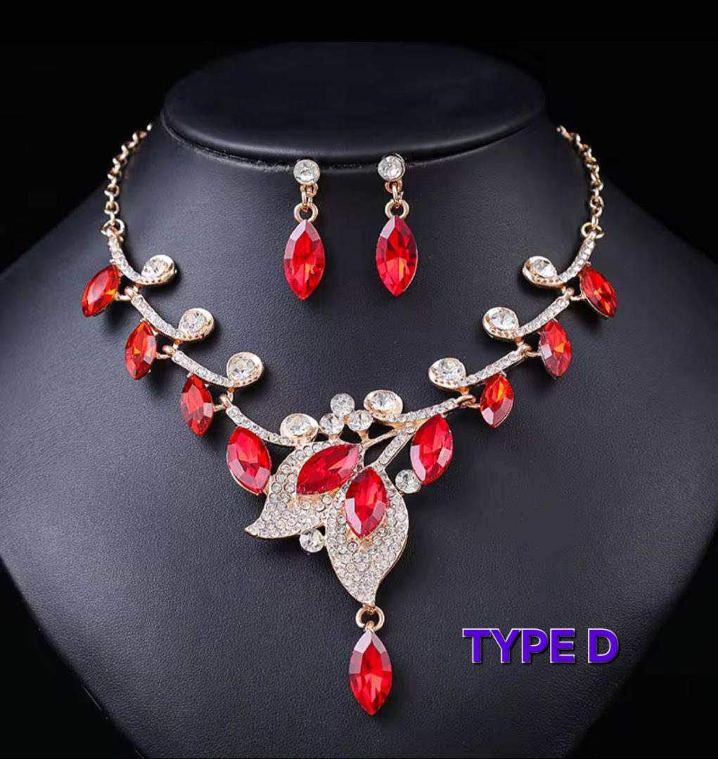 Elegant Rhinestone Necklace & Earrings Set – Sparkling Bridal Wedding Jewelry for Women