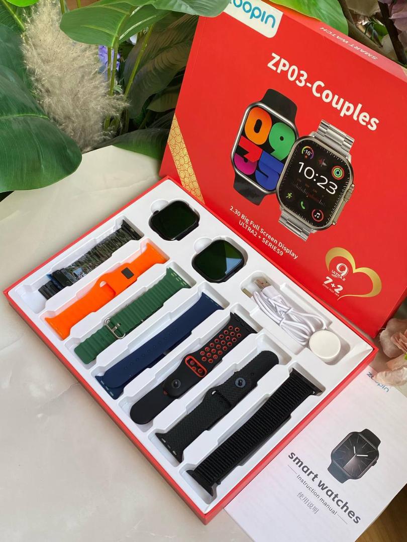 ZP03 Couple Smartwatch Series | Bluetooth Call, Heart Rate & Sleep Monitor, Sports Tracking (Walking, Cycling, Running, Jogging), Weather Updates – Stylish Matching Smartwatches for Him & Her