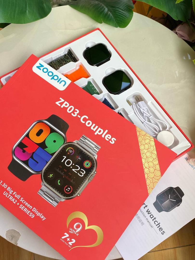 ZP03 Couple Smartwatch Series | Bluetooth Call, Heart Rate & Sleep Monitor, Sports Tracking (Walking, Cycling, Running, Jogging), Weather Updates – Stylish Matching Smartwatches for Him & Her