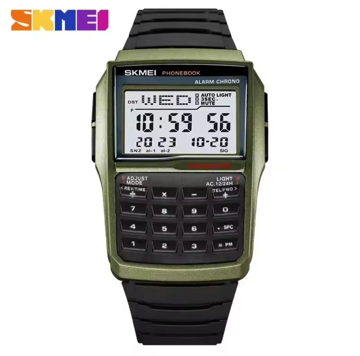 SKMEI Digital Watch #2225 - Calculator Function, Waterproof, Luminous Backlight, Alarm, Stopwatch, Day/Date Display (2 Colors)