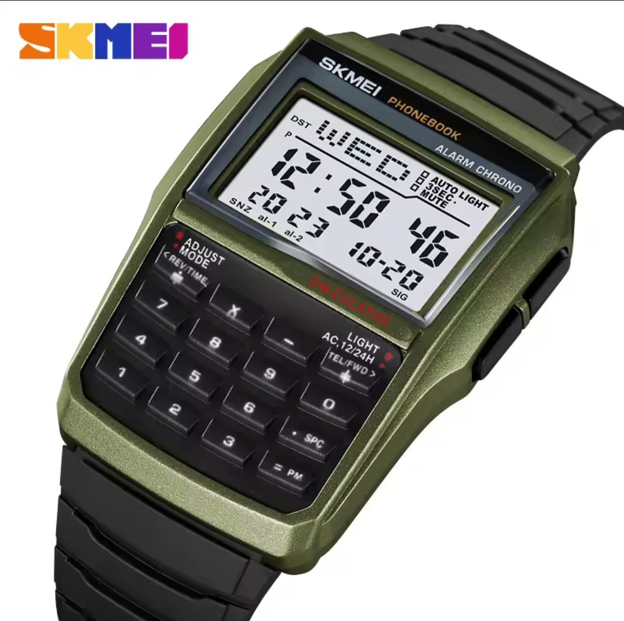 SKMEI Digital Watch #2225 - Calculator Function, Waterproof, Luminous Backlight, Alarm, Stopwatch, Day/Date Display (2 Colors)