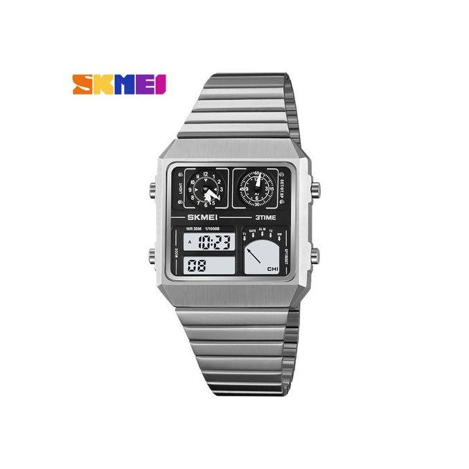 Skmei Watch For Men Sports Square Digital Wristwatches 2198,SILVER