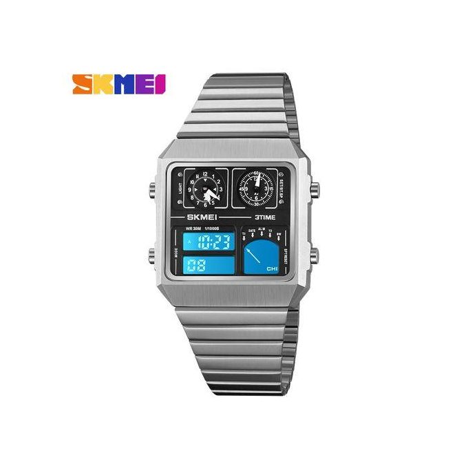 Skmei Watch For Men Sports Square Digital Wristwatches 2198,SILVER