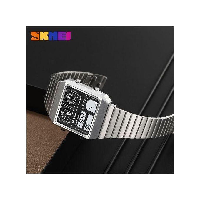 Skmei Watch For Men Sports Square Digital Wristwatches 2198,SILVER