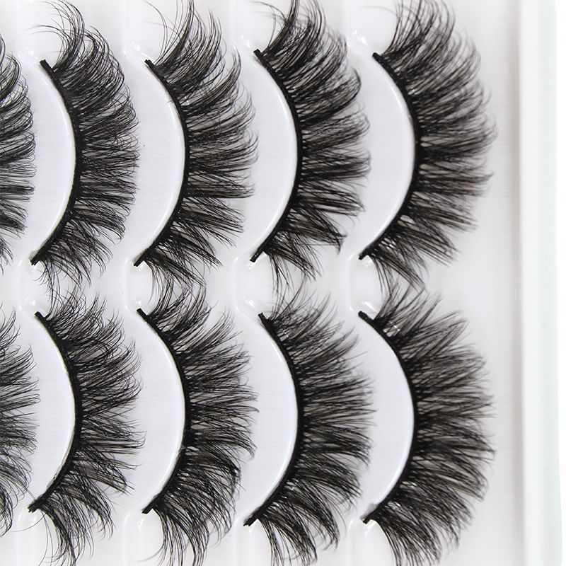 5 Pairs 3D Faux Mink Lashes - Fluffy Volume & Featherlight Wispy Tips | Reusable Silk-Texture Strips | Classic Black