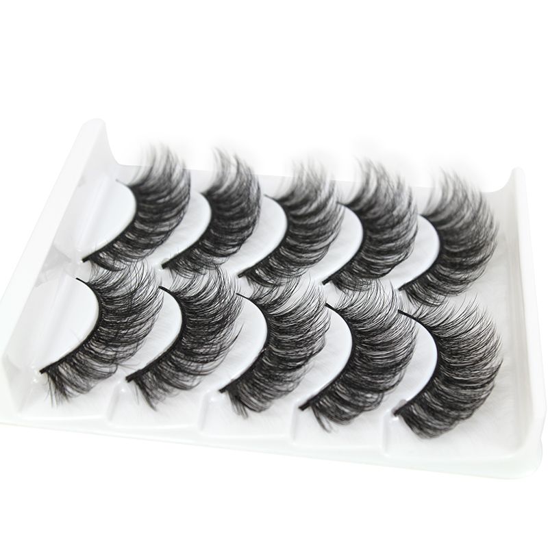 5 Pairs 3D Faux Mink Lashes - Fluffy Volume & Featherlight Wispy Tips | Reusable Silk-Texture Strips | Classic Black