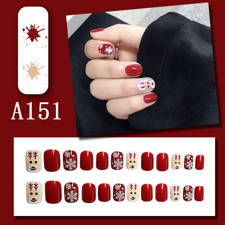 24-Piece Reusable Press-On Nail Kit with Gel Adhesive Strips – Full-Coverage Artificial Nails for Effortless Nail Art