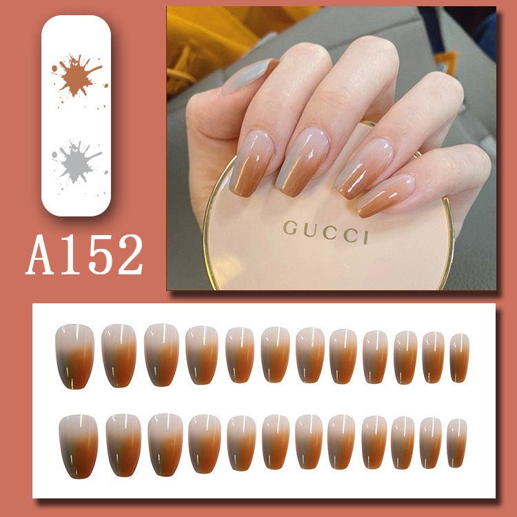 24-Piece Reusable Press-On Nail Kit with Gel Adhesive Strips – Full-Coverage Artificial Nails for Effortless Nail Art