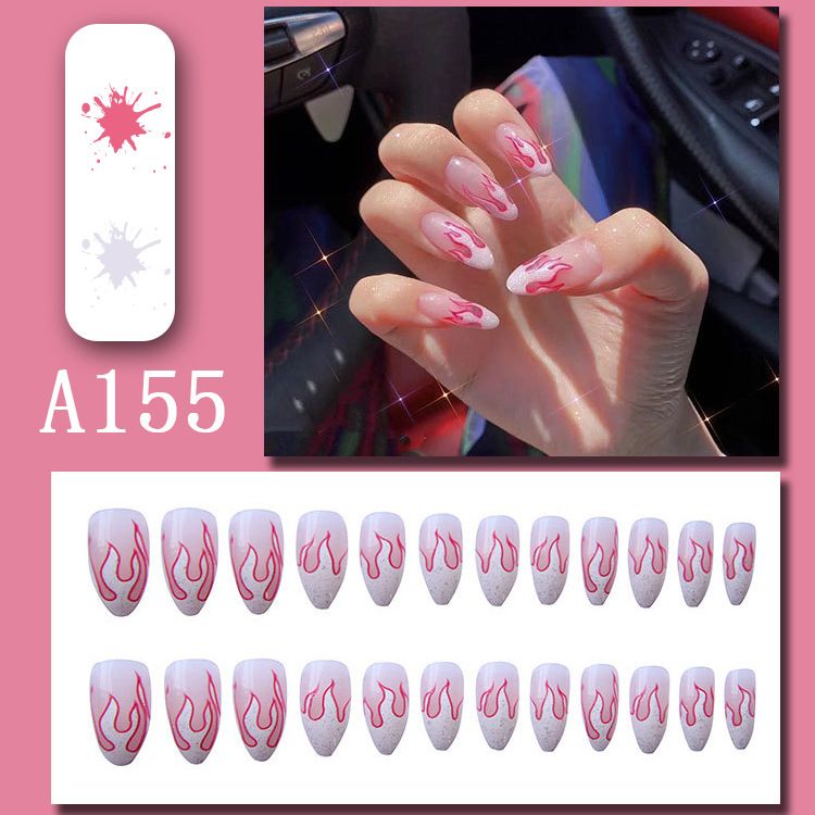 24-Piece Reusable Press-On Nail Kit with Gel Adhesive Strips – Full-Coverage Artificial Nails for Effortless Nail Art