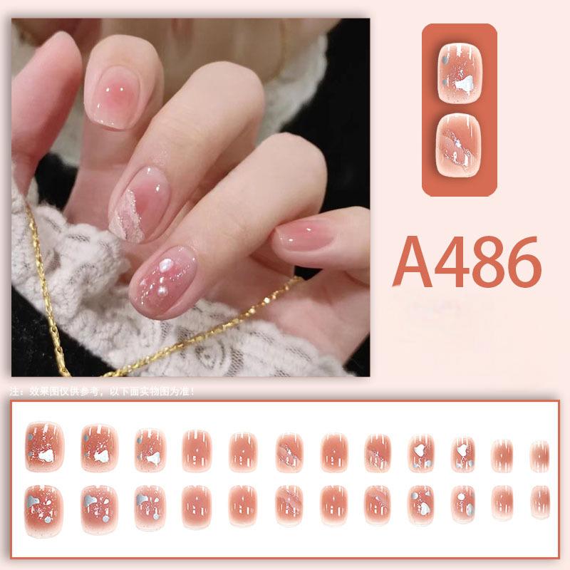 24pc Detachable Love-Heart Press-On Nails | Reusable French Tip Stickers with 3D Bow Accents | Non-Damaging Nail Art Accessories Kit