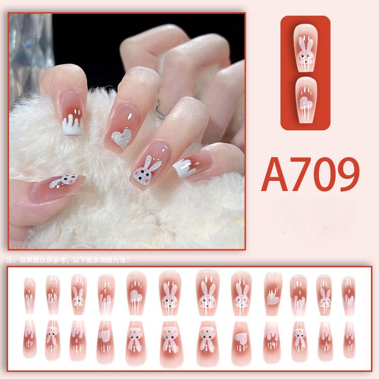 24pc Detachable Love-Heart Press-On Nails | Reusable French Tip Stickers with 3D Bow Accents | Non-Damaging Nail Art Accessories Kit